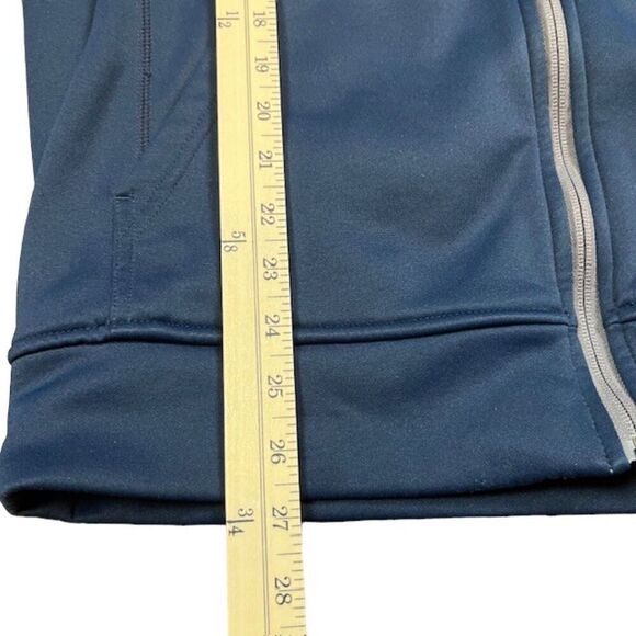 Adidas Climawarm Performance Hooded Jacket Fleece Lined Gray Navy Size Medium - Picture 4 of 11